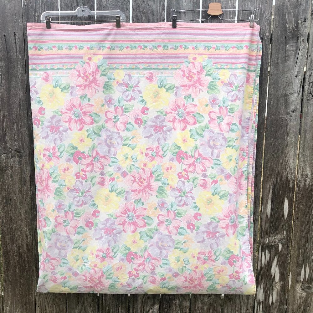 Vintage Fieldcrest Double Full Flat Sheet Pastel